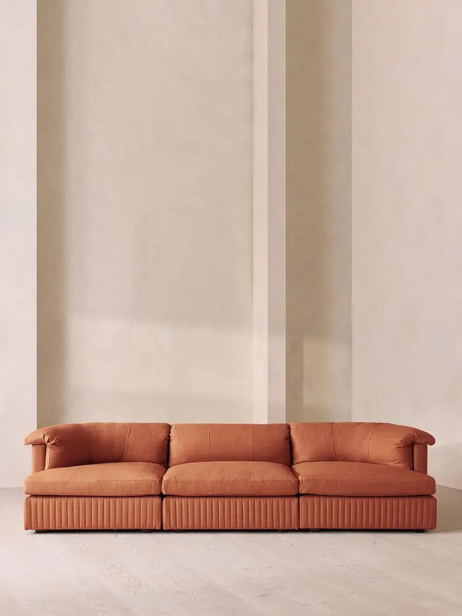 Oona 4-Seater Modular Sofa - Antique Rose, Linen by Soho Home