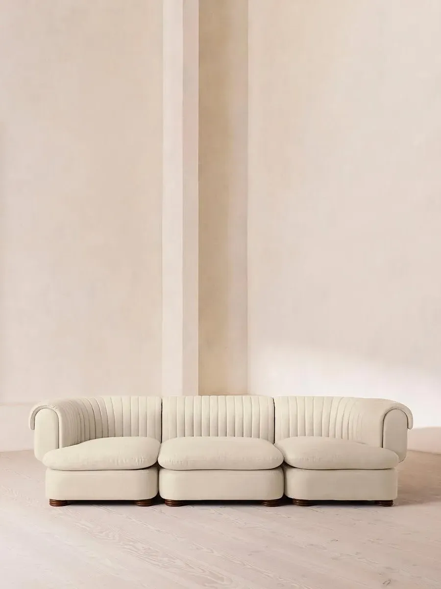 4-Seater Modular Sofa - Bisque, Velvet by Soho Home