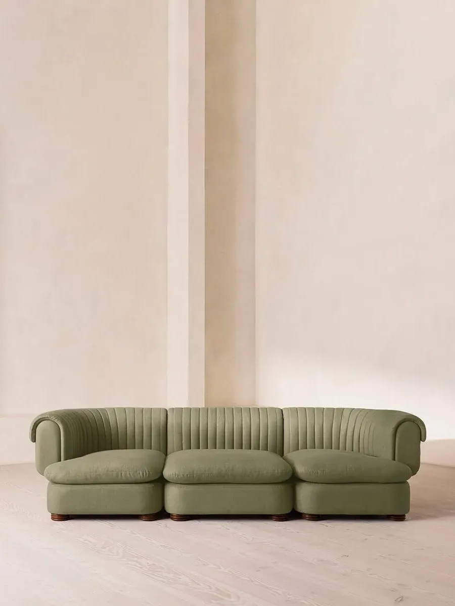 4-Seater Modular Sofa - Sage, Linen by Soho Home
