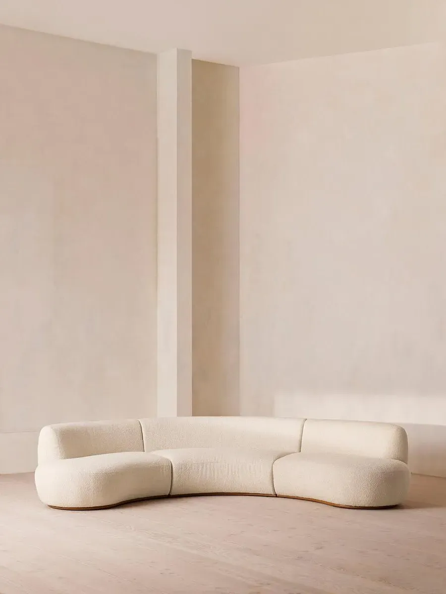 Aline Serpentine 4-Seater Modular Sofa - Natural, Boucle product