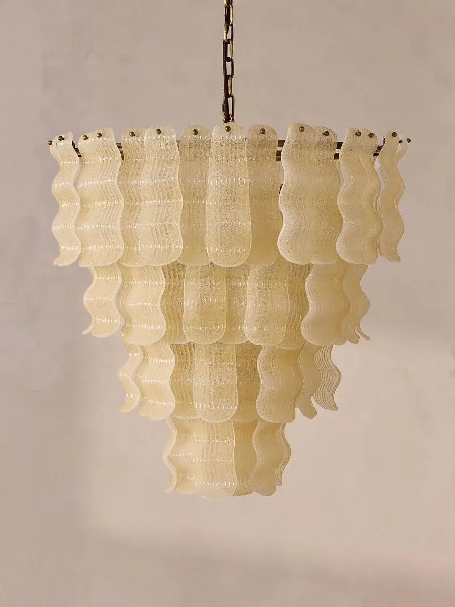 4-Tier Chandelier with Reeded Glass - Champagne product