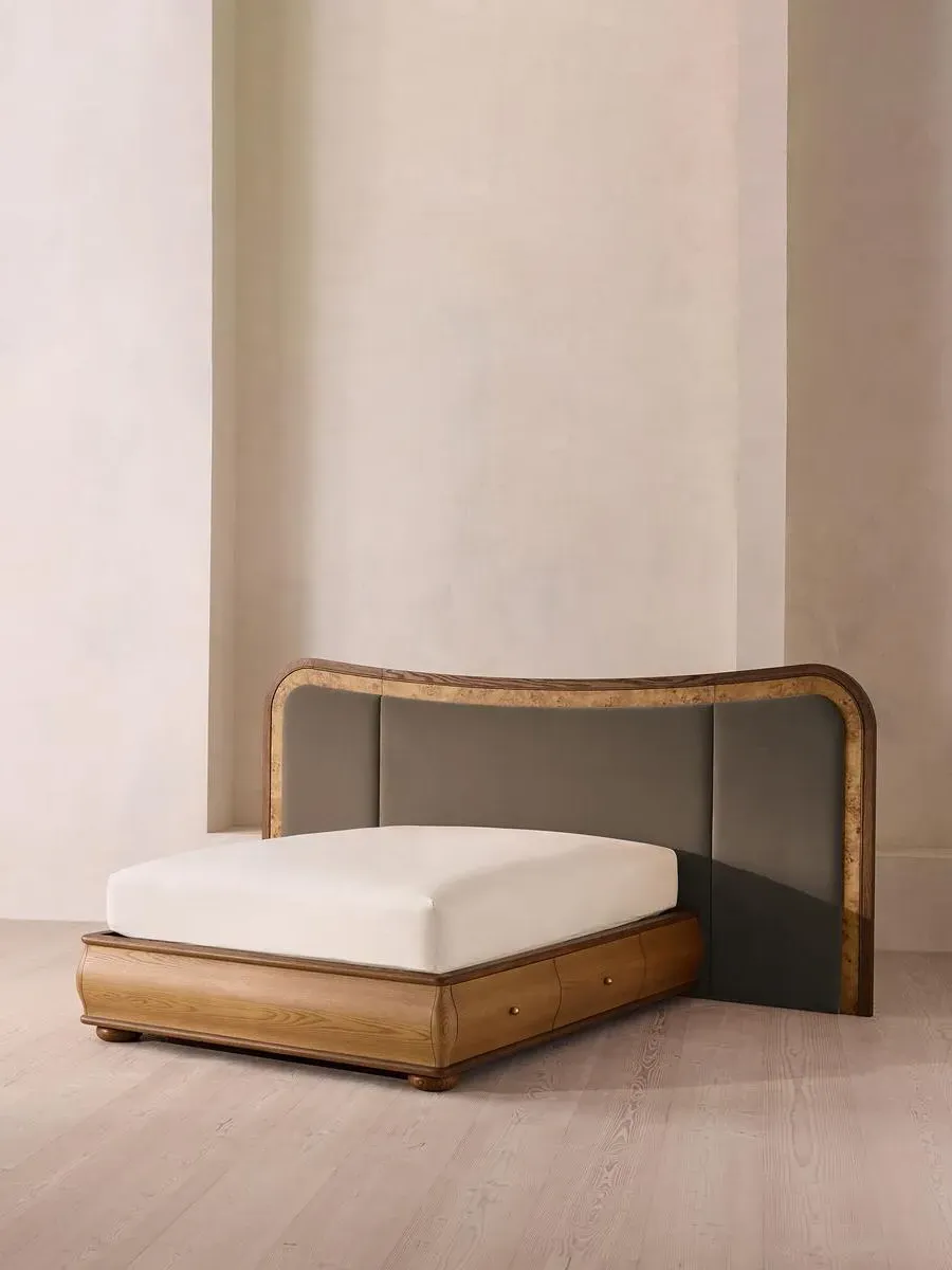 Alana King Size Bed with Storage - Taupe, Velvet product