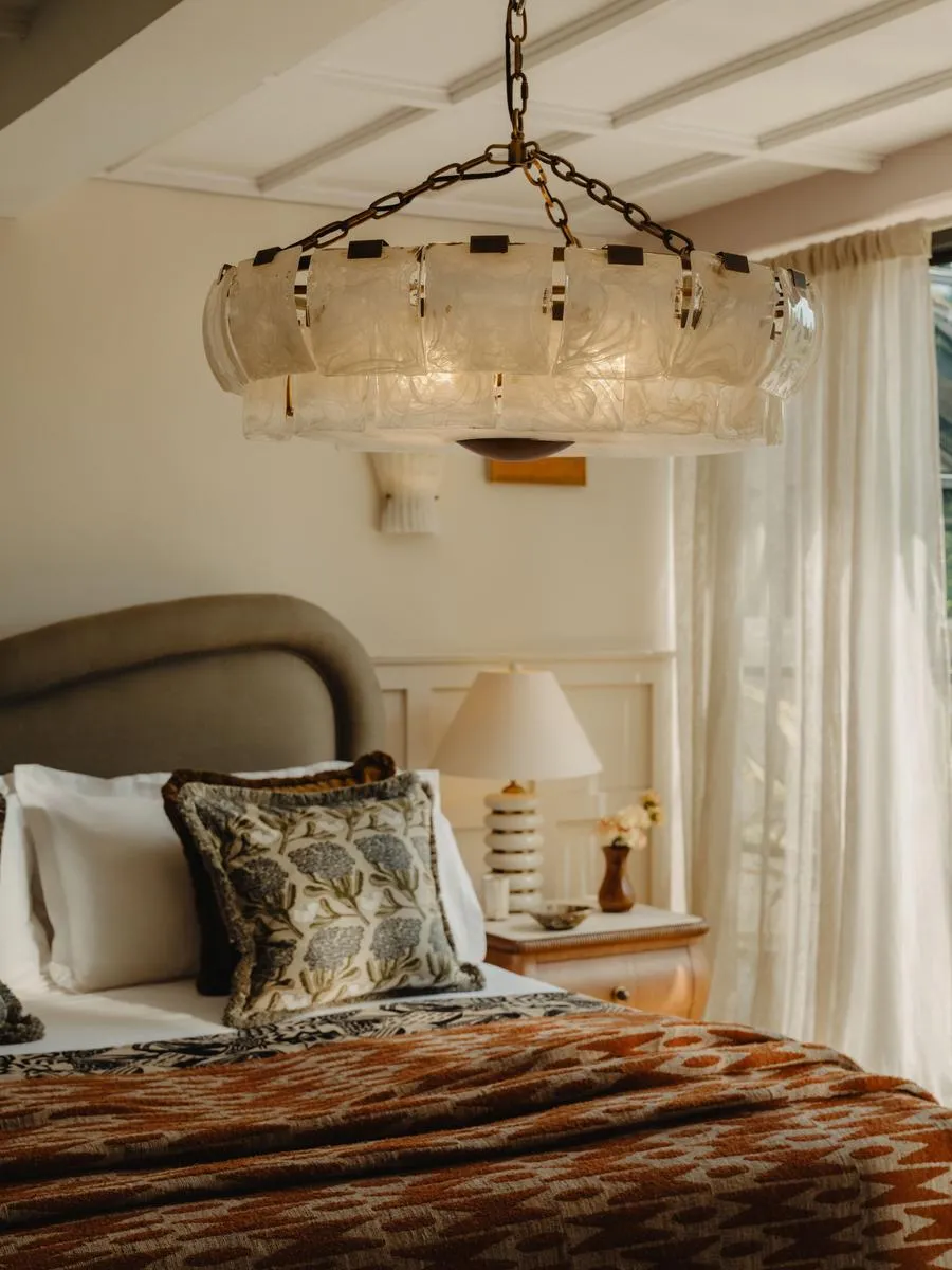 Alessio Two-Tier Chandelier - Antique Brass, Glass product