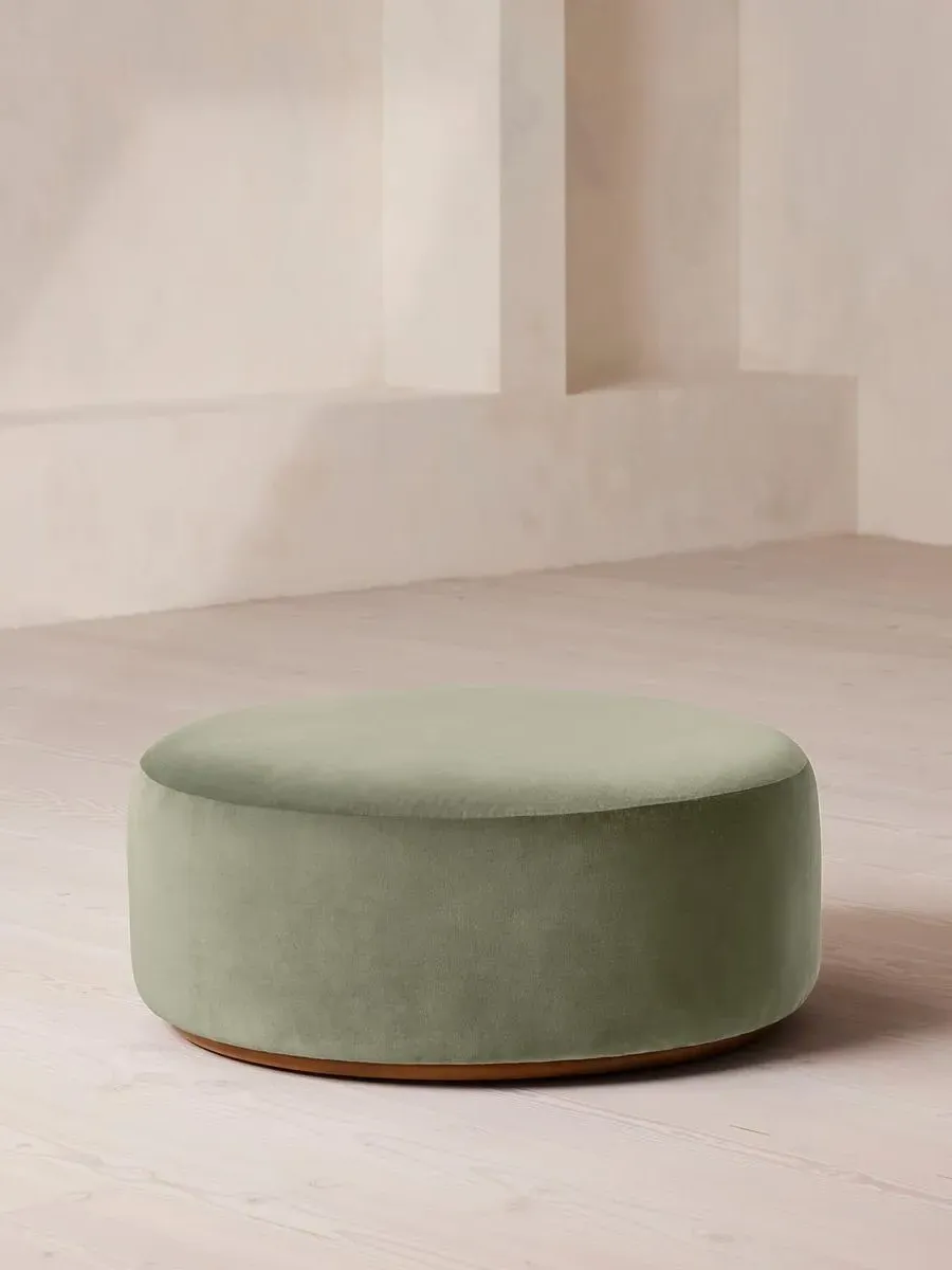 Aline Ottoman - Seafoam, Velvet product