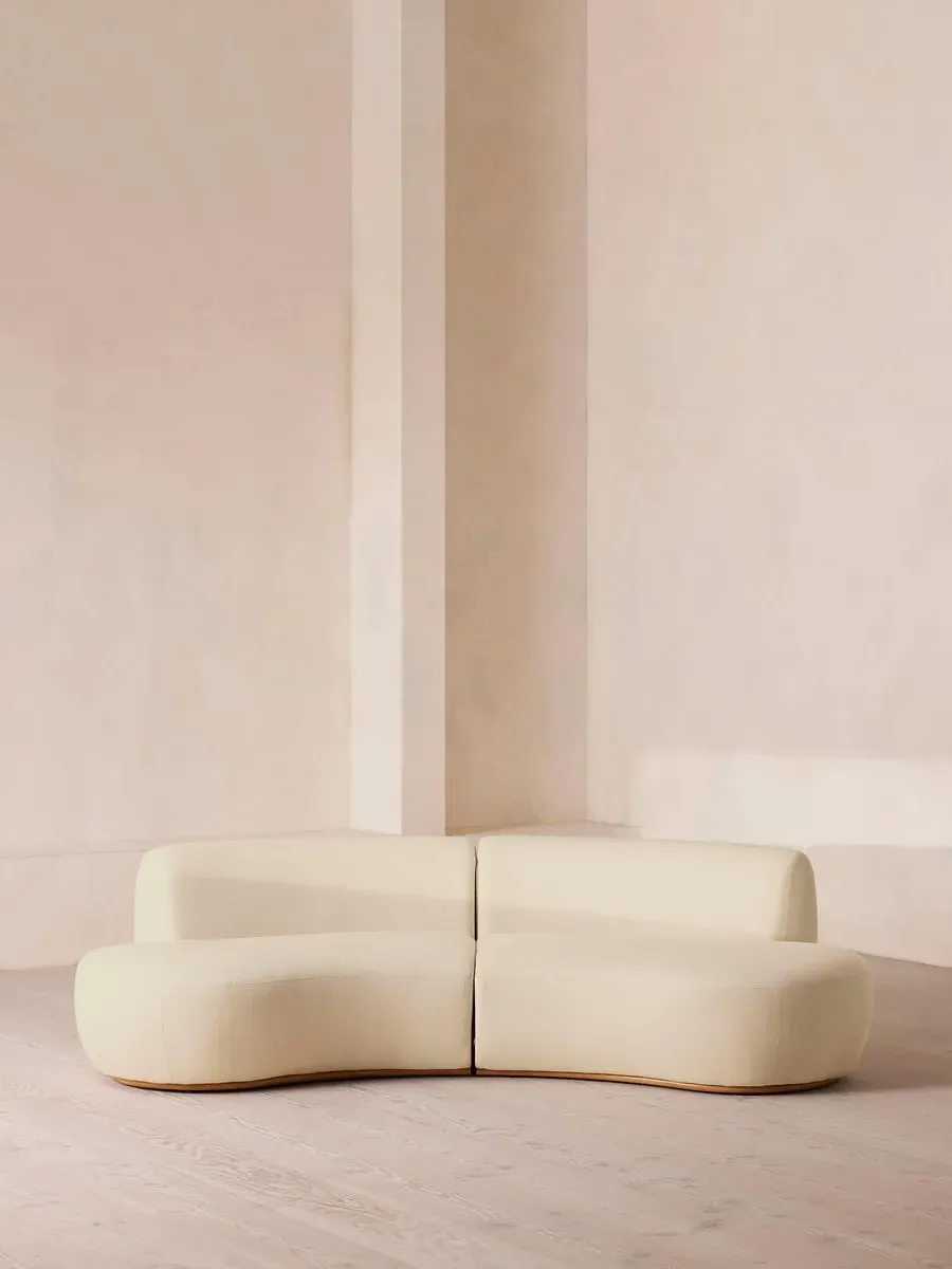 Aline Serpentine 3-Seater Modular Sofa - Bisque, Linen by Soho Home
