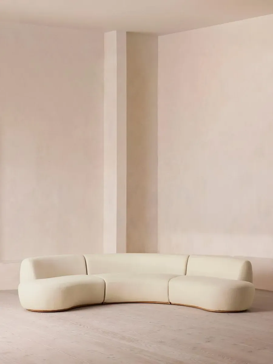 Aline Serpentine 4-Seater Modular Sofa - Bisque, Linen by Soho Home