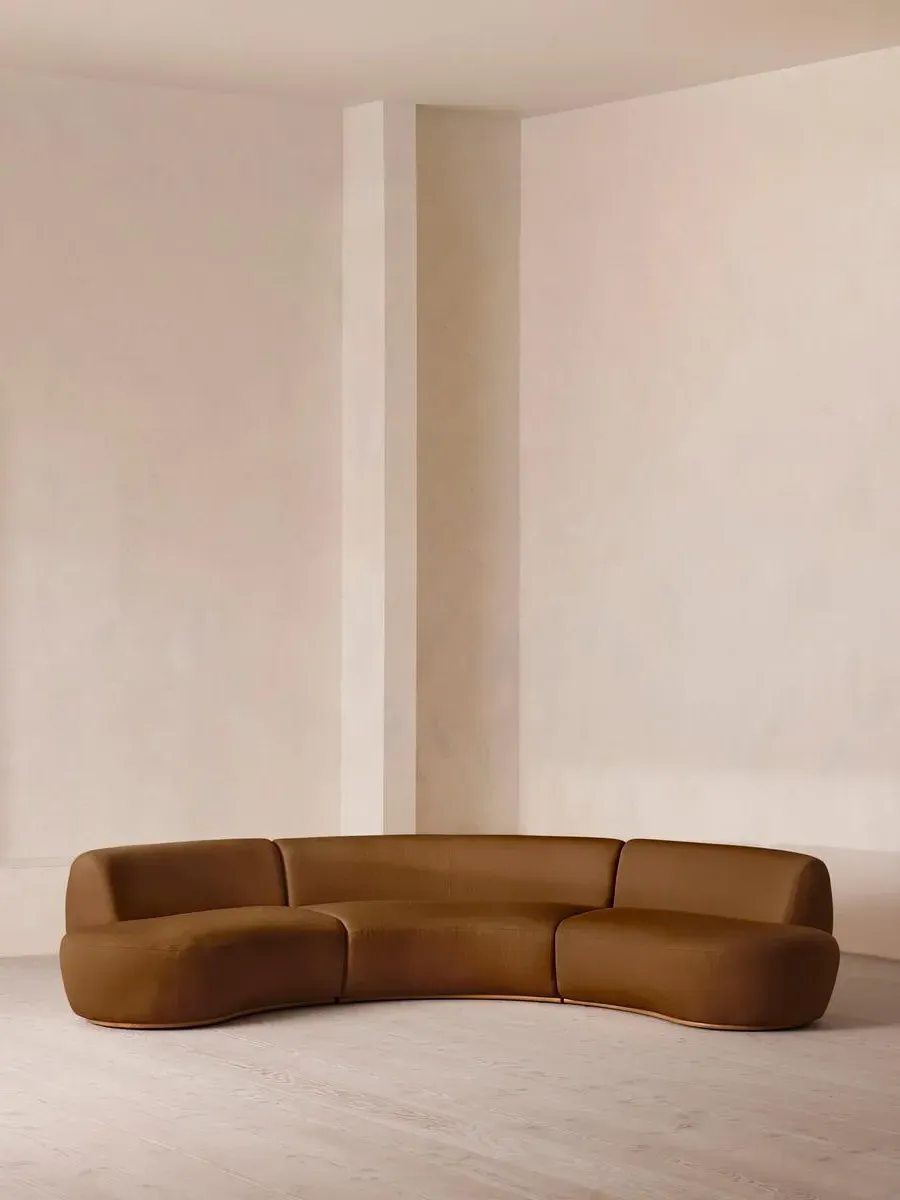 Aline Serpentine 6-Seater Modular Sofa - Terracotta, Linen by Soho Home
