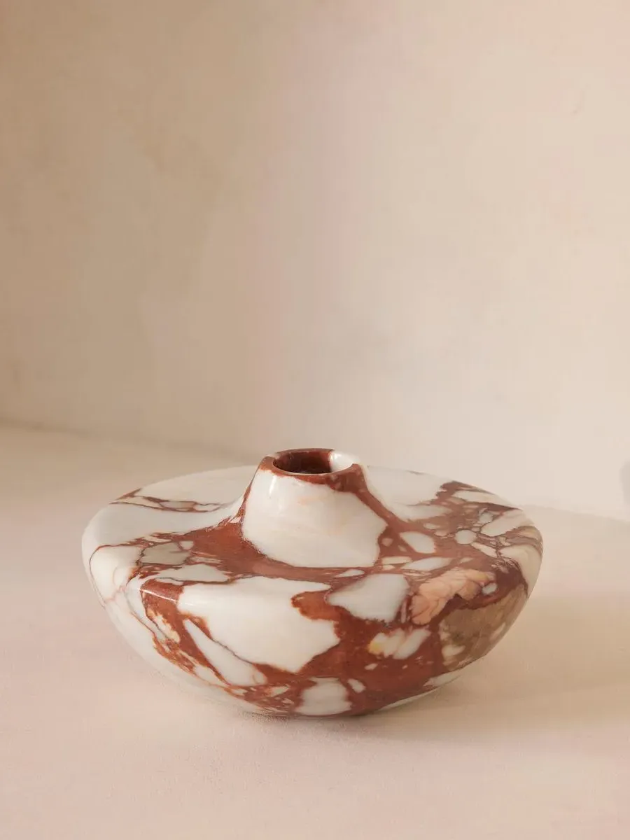 Alma Round Vase - Red Bulgari Marble product