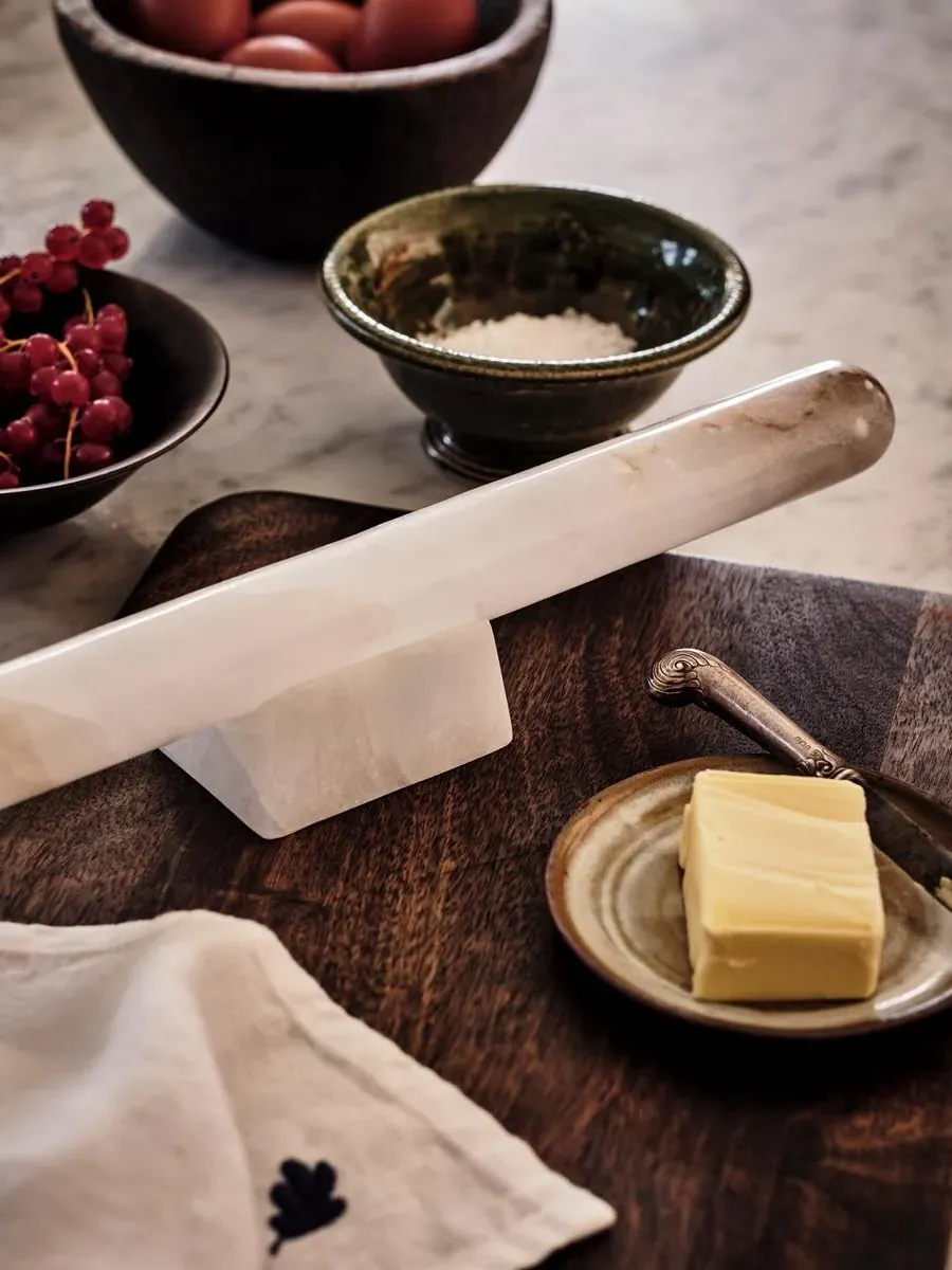 Amelie Alabaster Rolling Pin with Stand by Soho Home