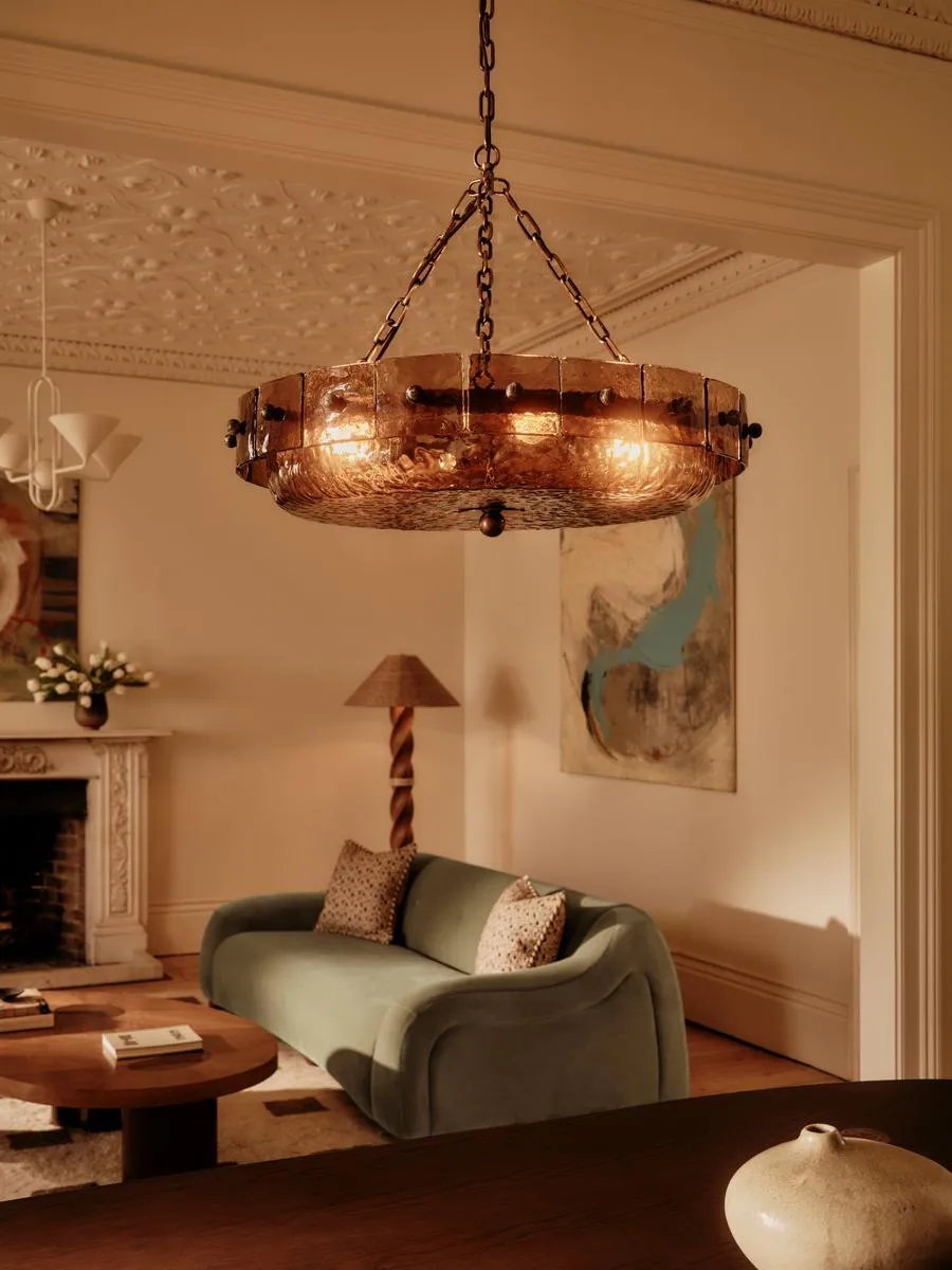 Amelie Chandelier - Coffee, Textured Glass by Soho Home