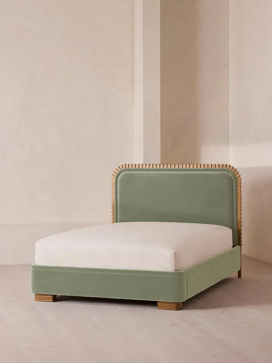 Angus King Size Bed - Seafoam, Velvet product