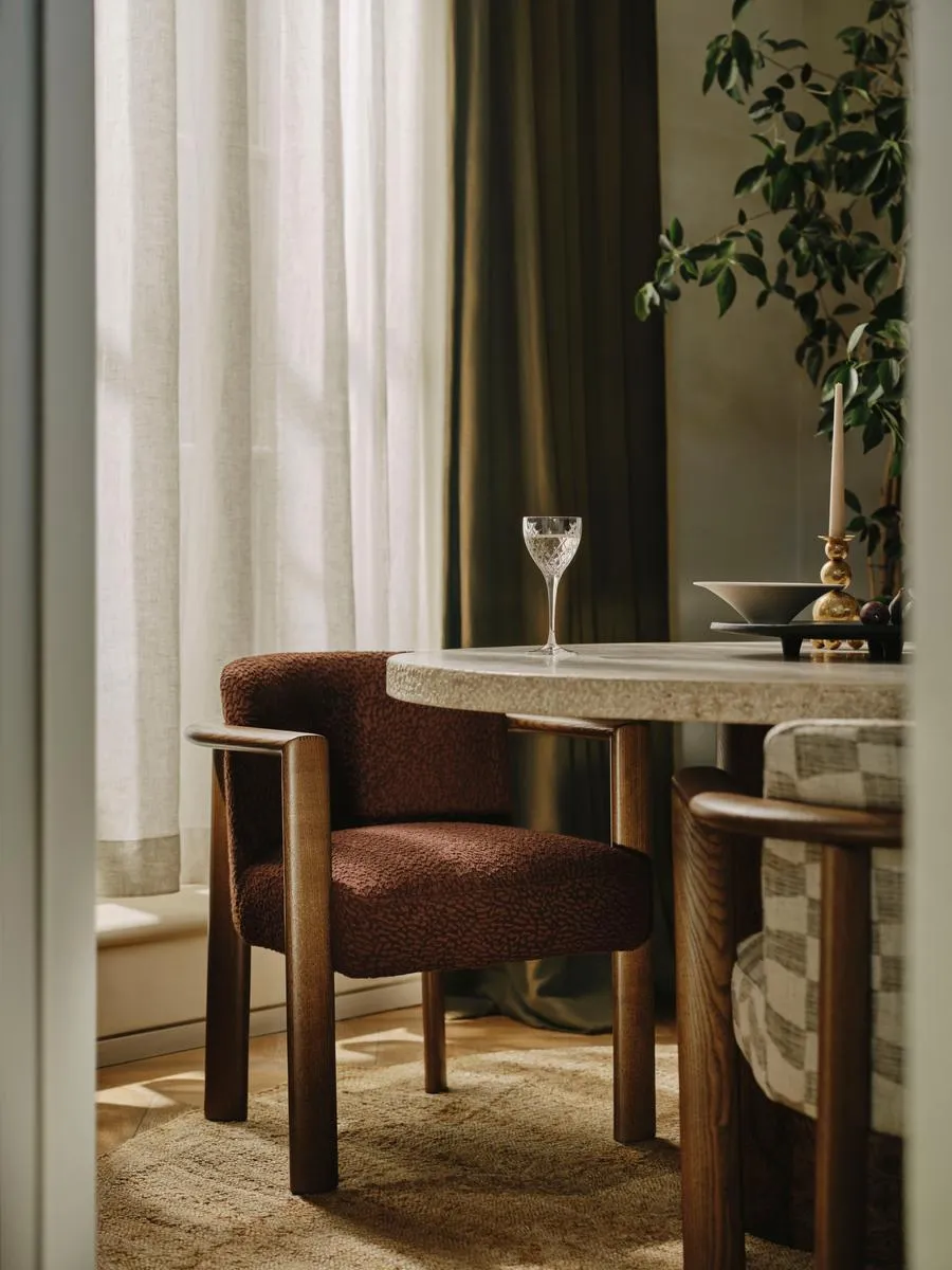 Aria Dining Chair - Aubergine, Boucle Jacquard product