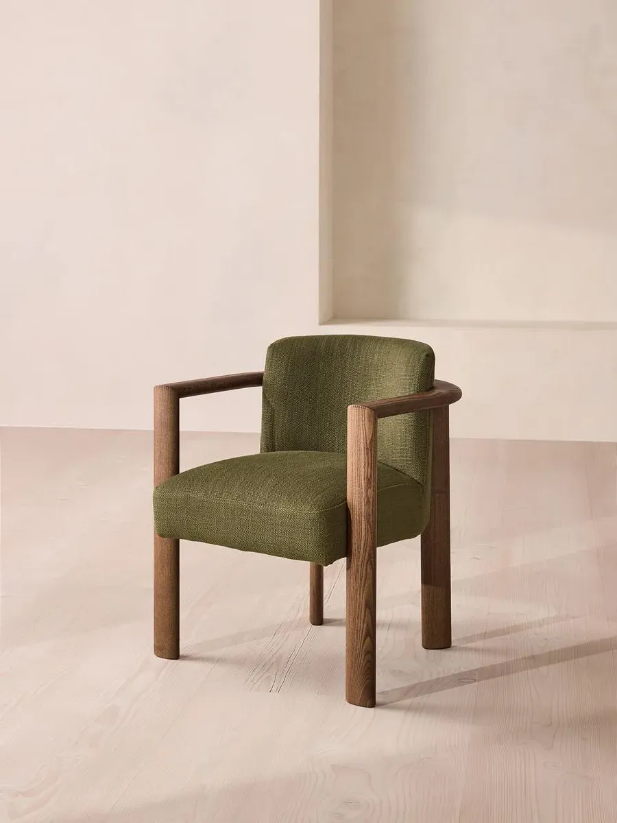 Aria Dining Chair - Moss, Wool Linen by Soho Home
