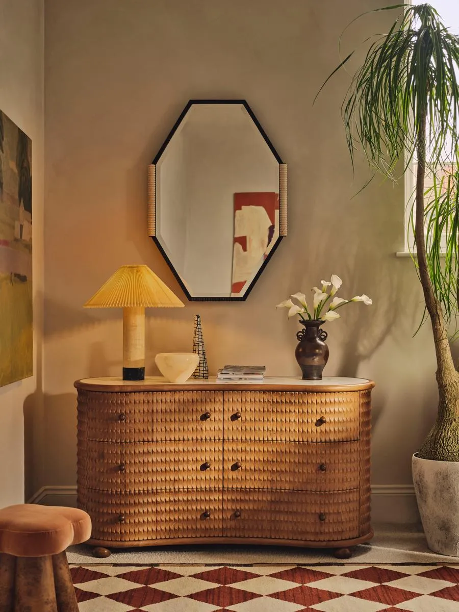Armando Six Drawer Dresser - Calacatta Aura Marble, Oak product