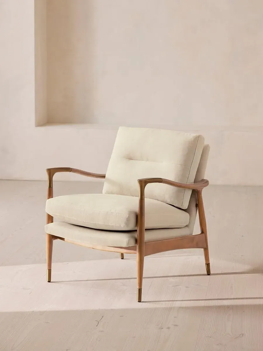 Armchair with Cushions - Bisque, Linen by Soho Home