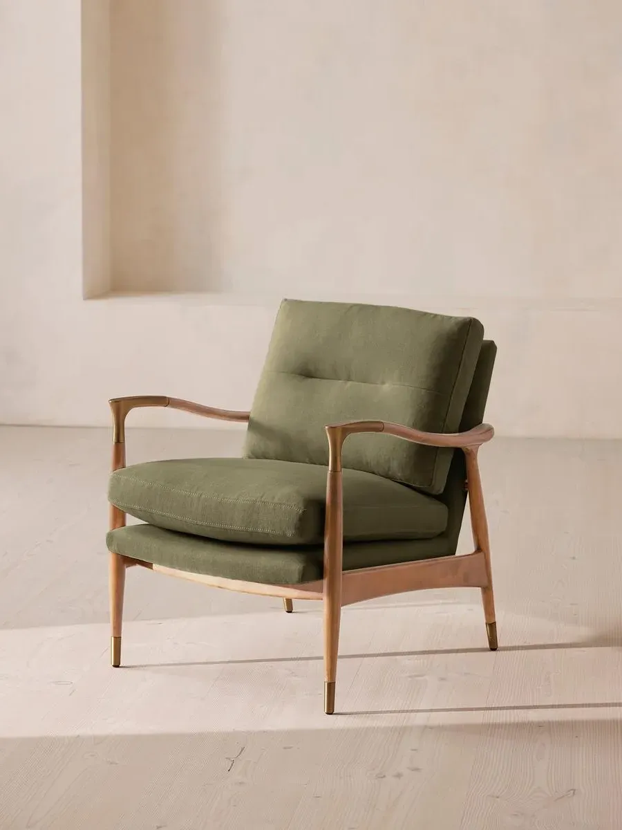Armchair with Cushions - Sage, Linen by Soho Home