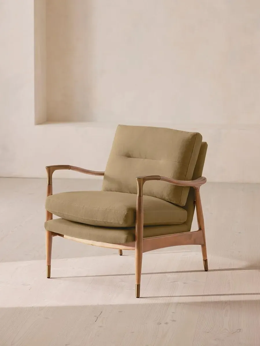 Armchair with Cushions - Wheat, Linen by Soho Home
