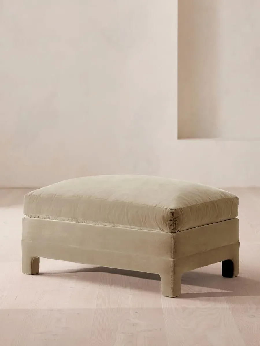 Ashford Ottoman - Oyster, Velvet product