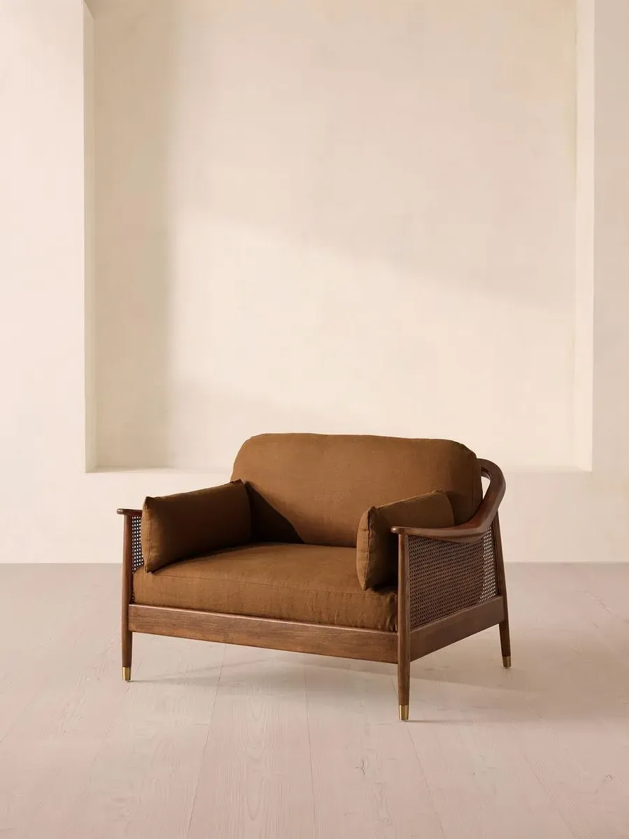 Atlanta 2-Seater Loveseat - Terracotta, Linen by Soho Home