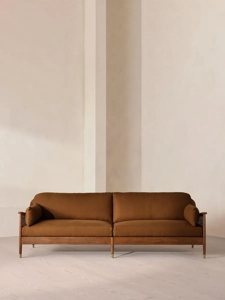 Atlanta 4-Seater Sofa - Terracotta, Linen by Soho Home