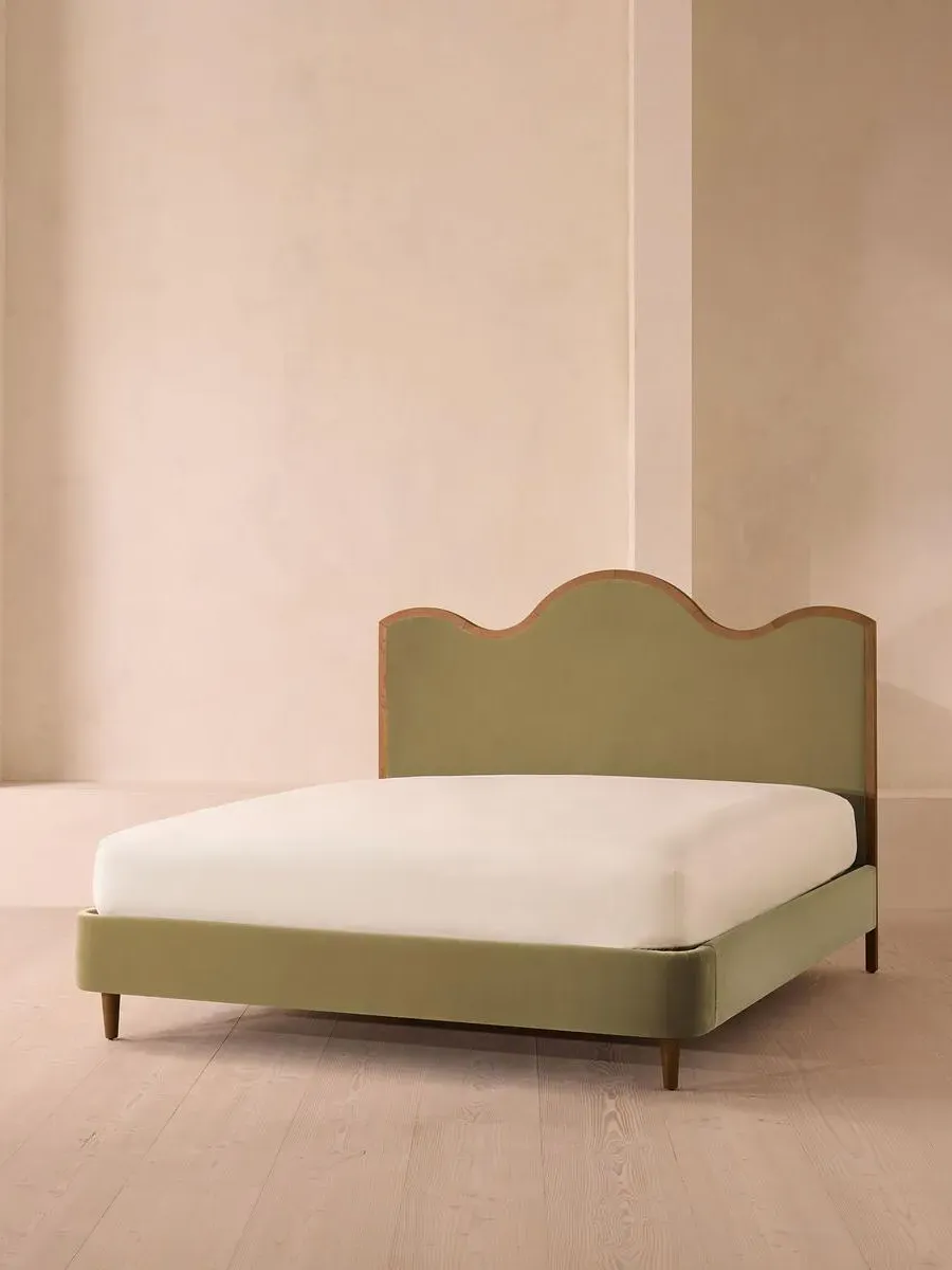 Aubrey King Size Bed Frame - Lichen, Velvet product