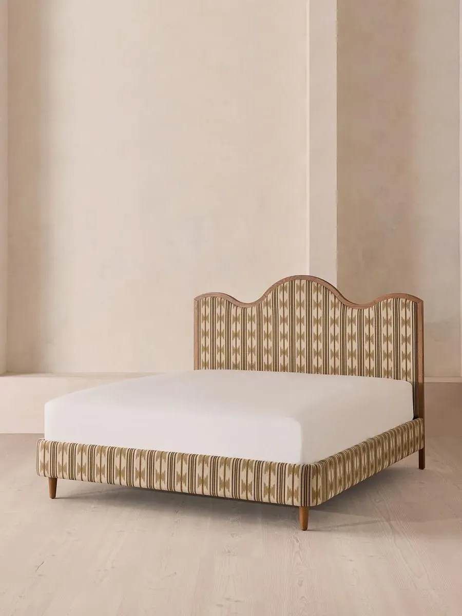Aubrey King Size Bed Frame - Linen, Oak product