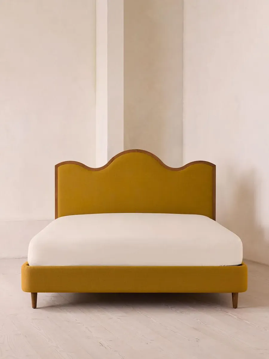 Aubrey King Size Bed Frame - Turmeric, Linen by Soho Home