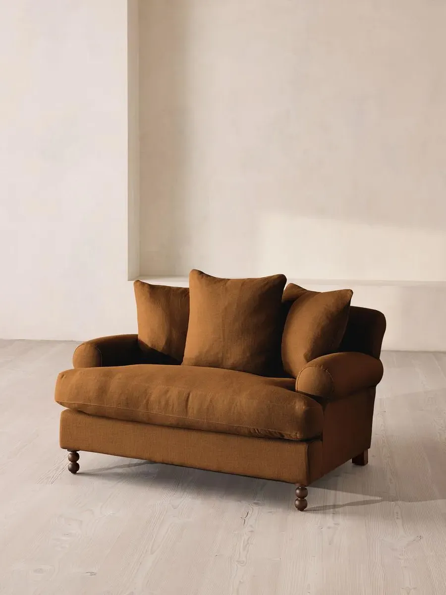 Audrey 2-Seater Loveseat - Terracotta, Linen by Soho Home