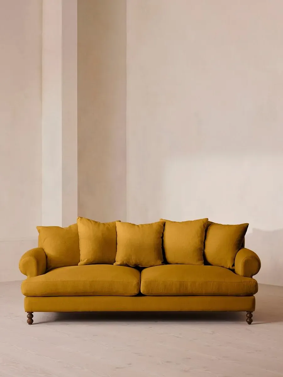 Audrey 3-Seater Sofa - Turmeric, Linen by Soho Home