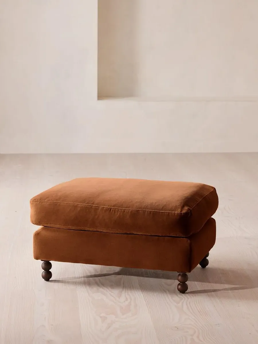 Audrey Rectangle Ottoman - Cinnamon, Velvet product