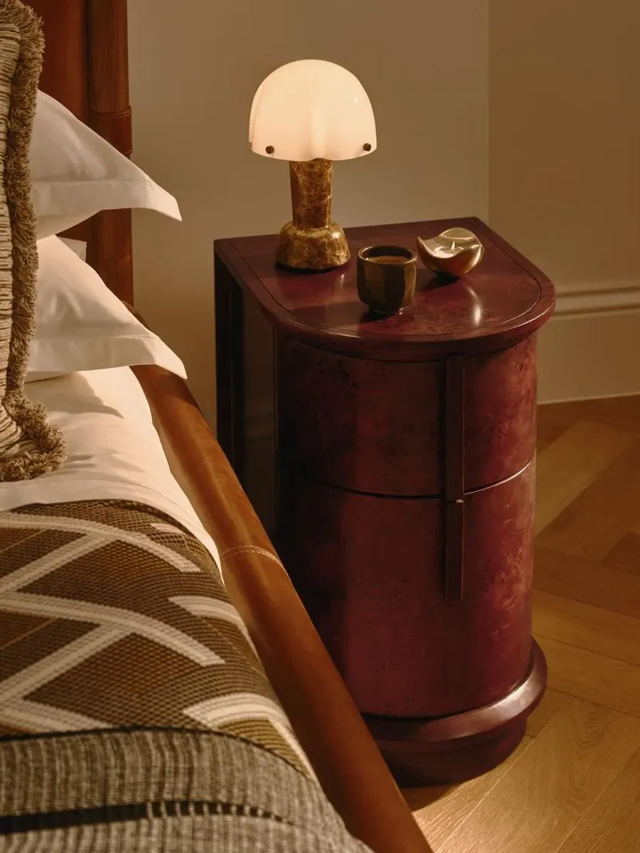Avery Bedside Table - Bordeaux, Mappa Burl product