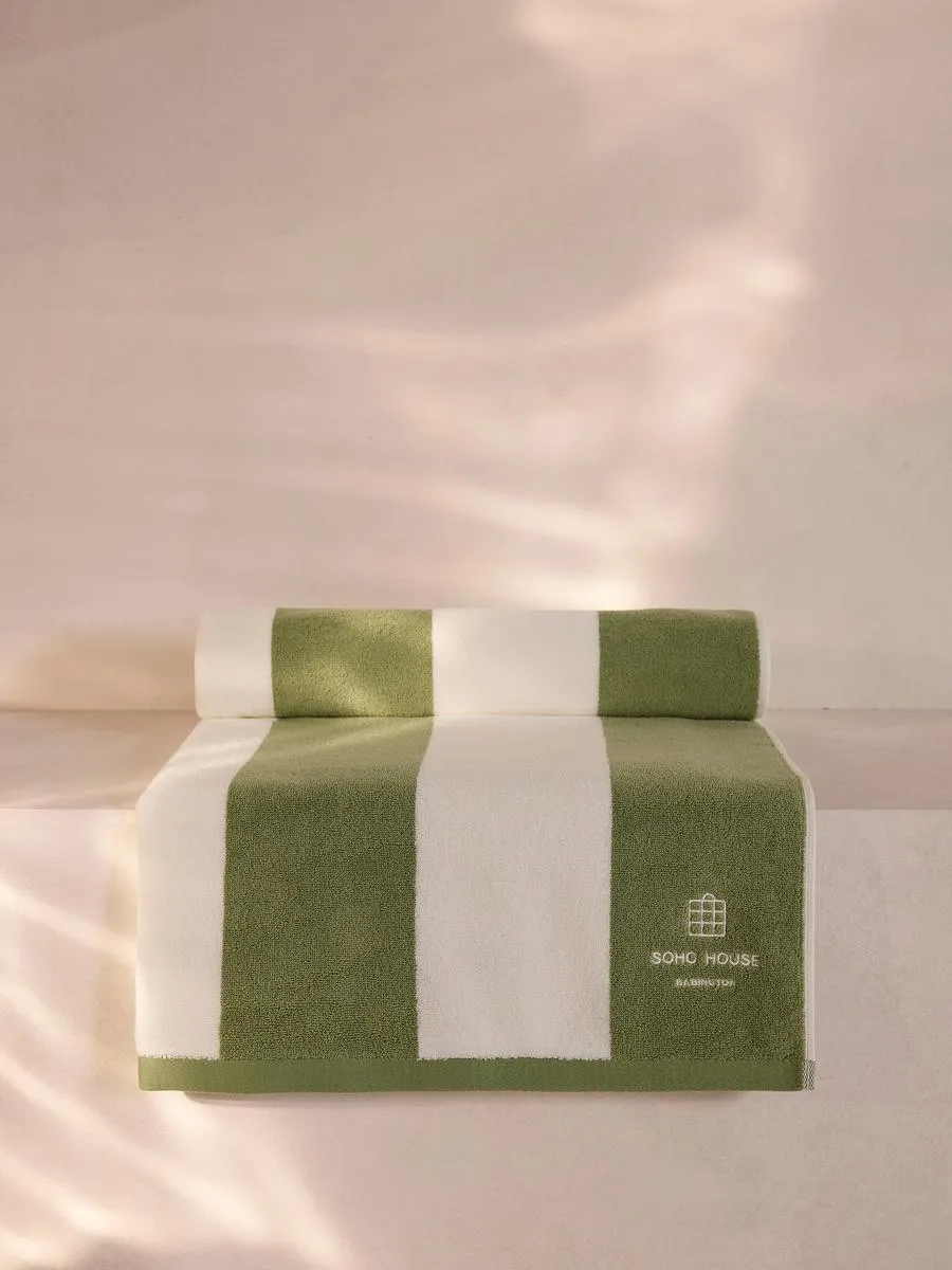 Babington House Pool Towel - Green, Turkish Cotton product