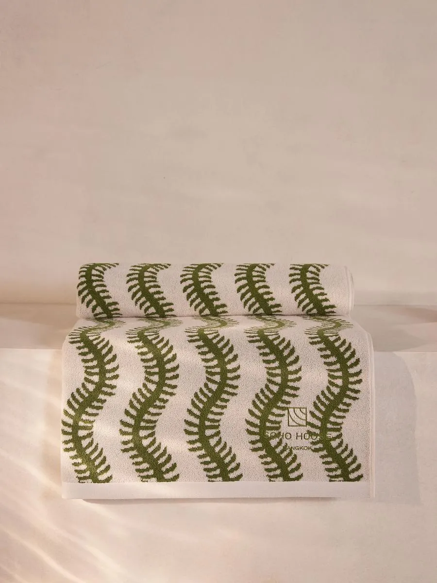 Bangkok House Pool Towel - White, Green product