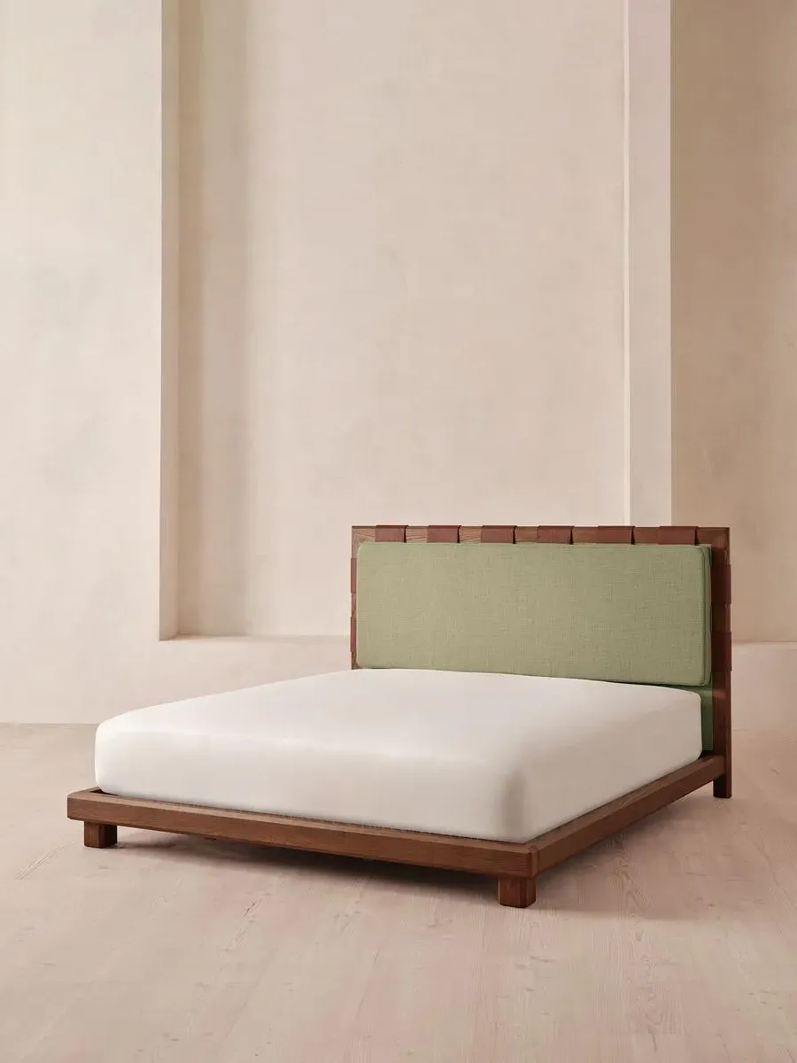 Barnaby King Size Bed Frame - Sage, Wool Linen product