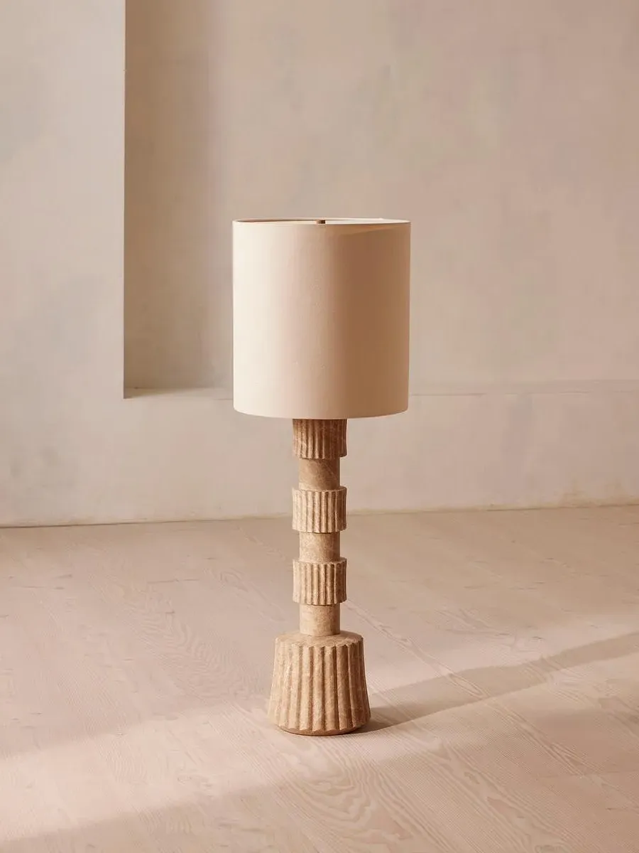 Beauden Floor Lamp - Marble, Linen by Soho Home