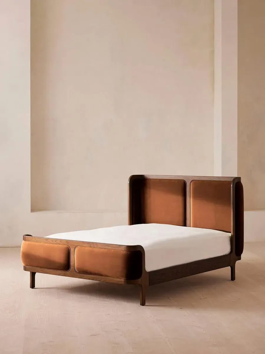 Belsa Double Bed Frame - Cinnamon, Velvet product