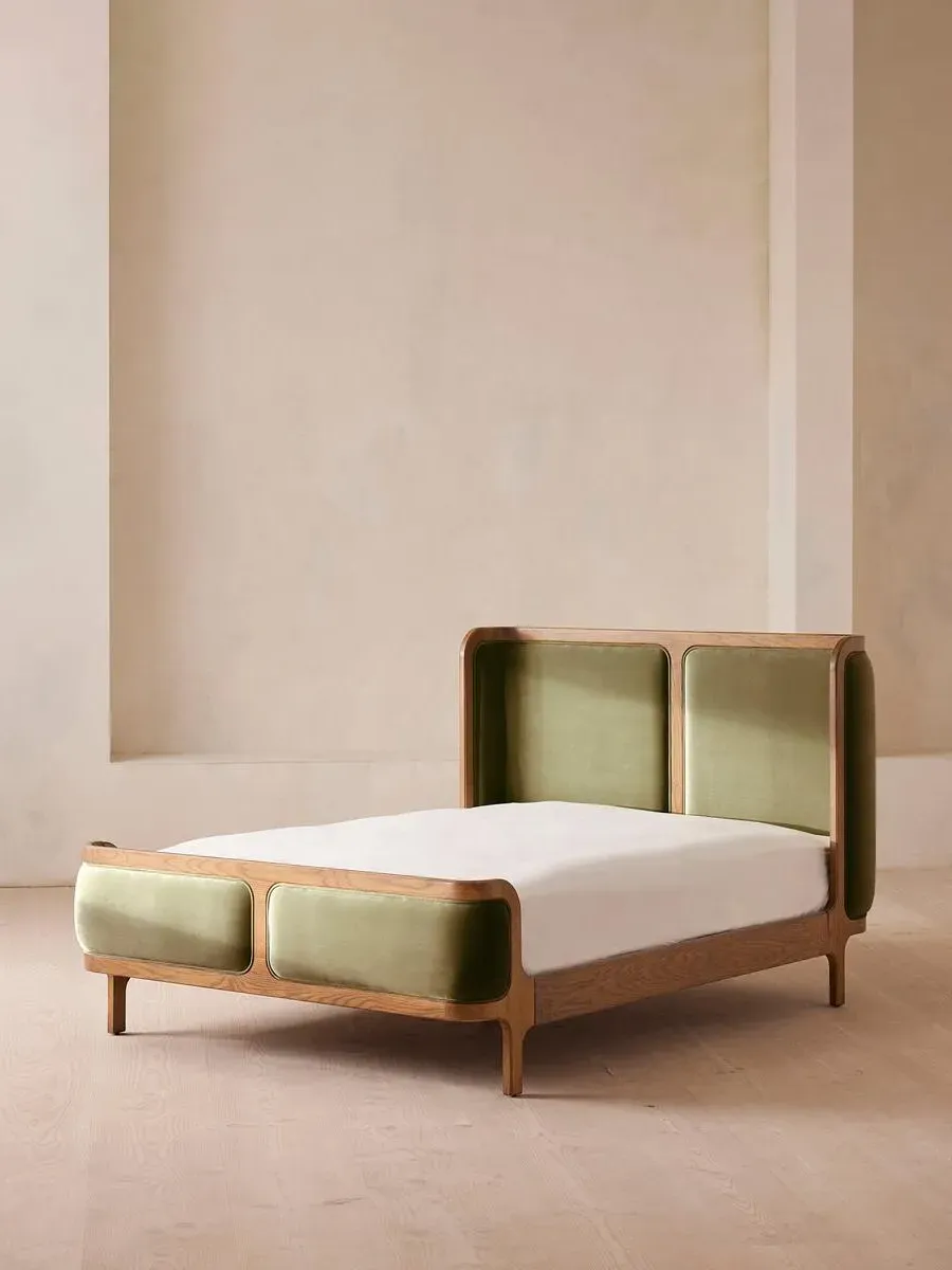 Belsa King Size Bed Frame - Lichen, Velvet product