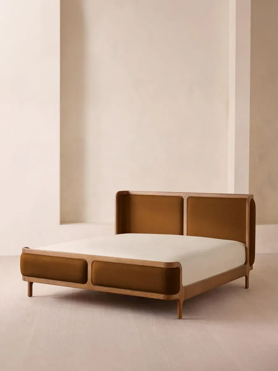 Belsa King Size Bed Frame - Terracotta, Linen by Soho Home