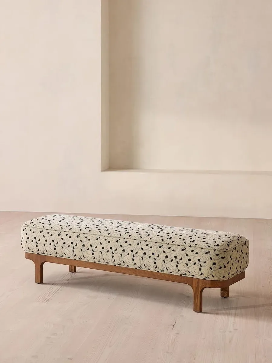 Belsa Olia Jacquard Bench - Patterned Chenille, Oak product