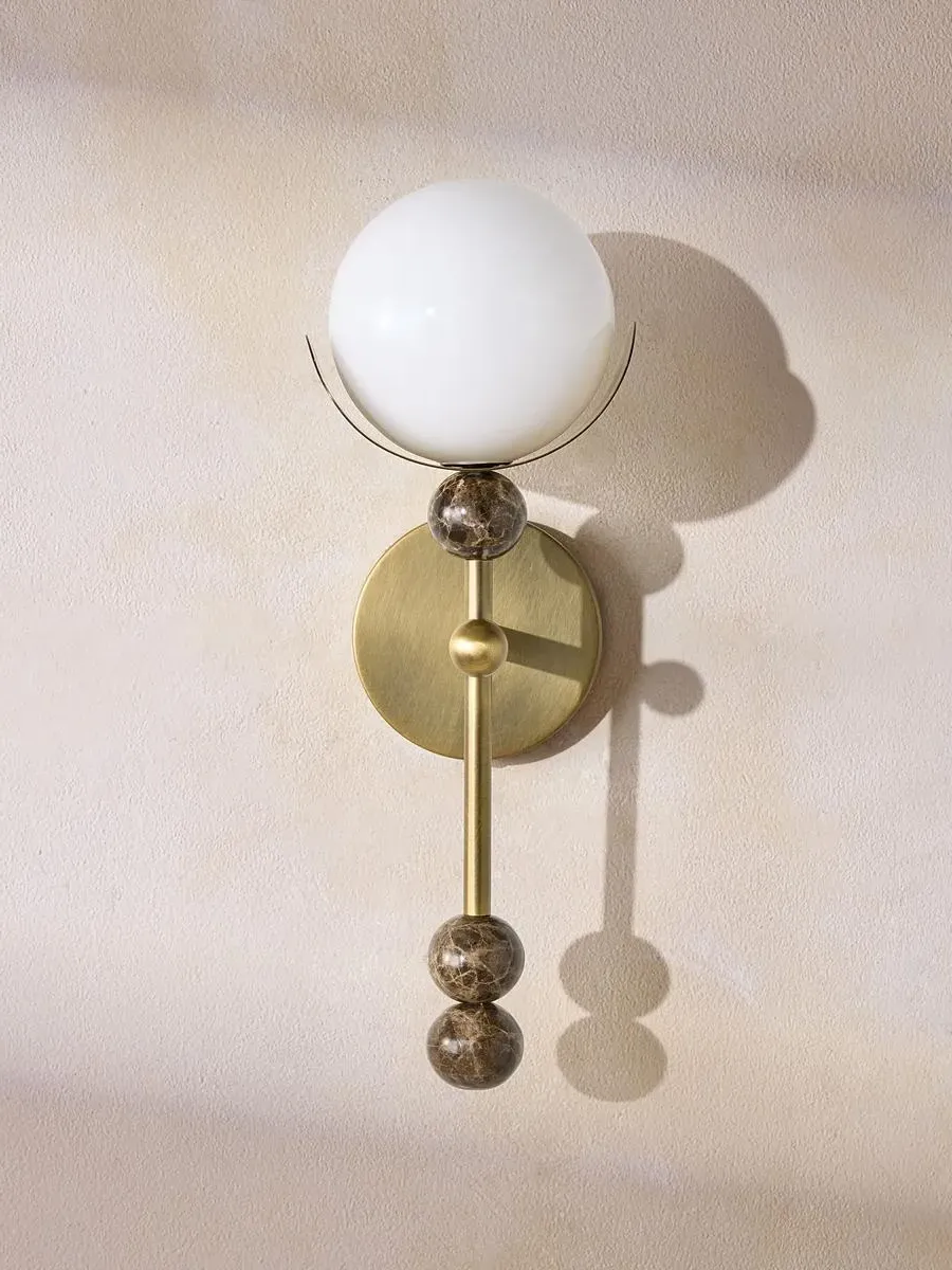 Belsize IP44 Wall Light - Opal Glass, Antique Brass product