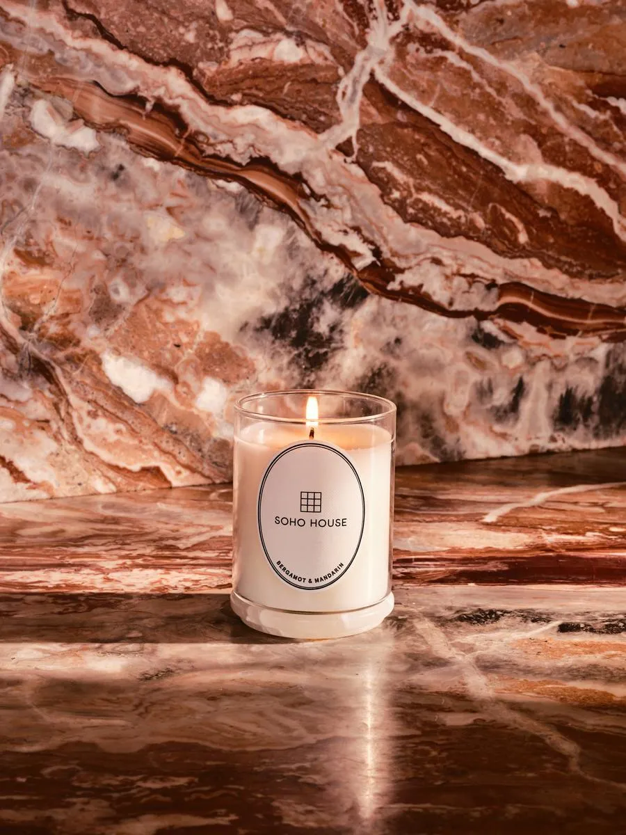 Bergamot & Mandarin Scented Candle - Vegan Wax, Borosilicate Glass product