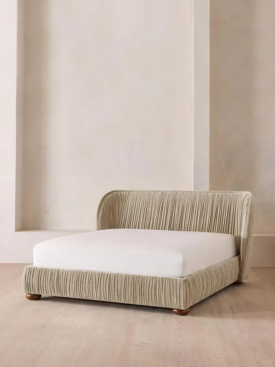 Blair King Size Bed Frame - Oyster, Velvet by Soho Home