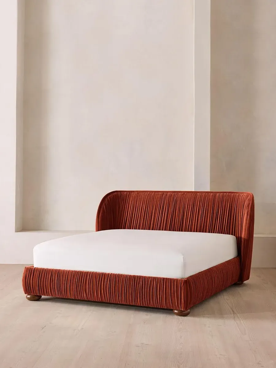 Blair King Size Bed Frame - Rust, Velvet product
