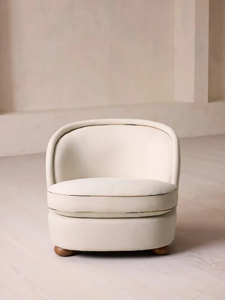 Blair Tub Armchair with Ikat Trim - Natural Linen product