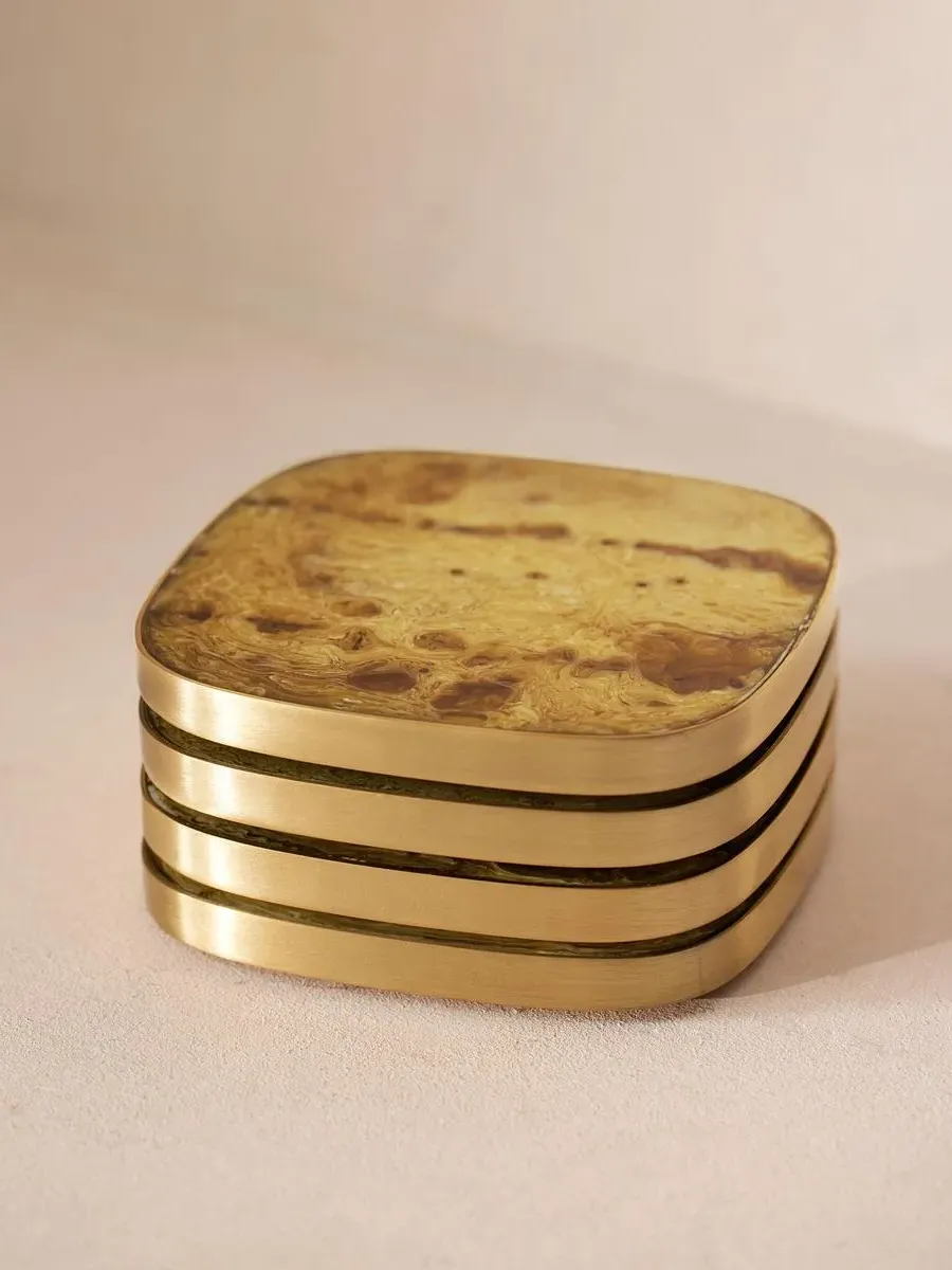 Bodiam Set of Four Coasters - Resin, Brass product
