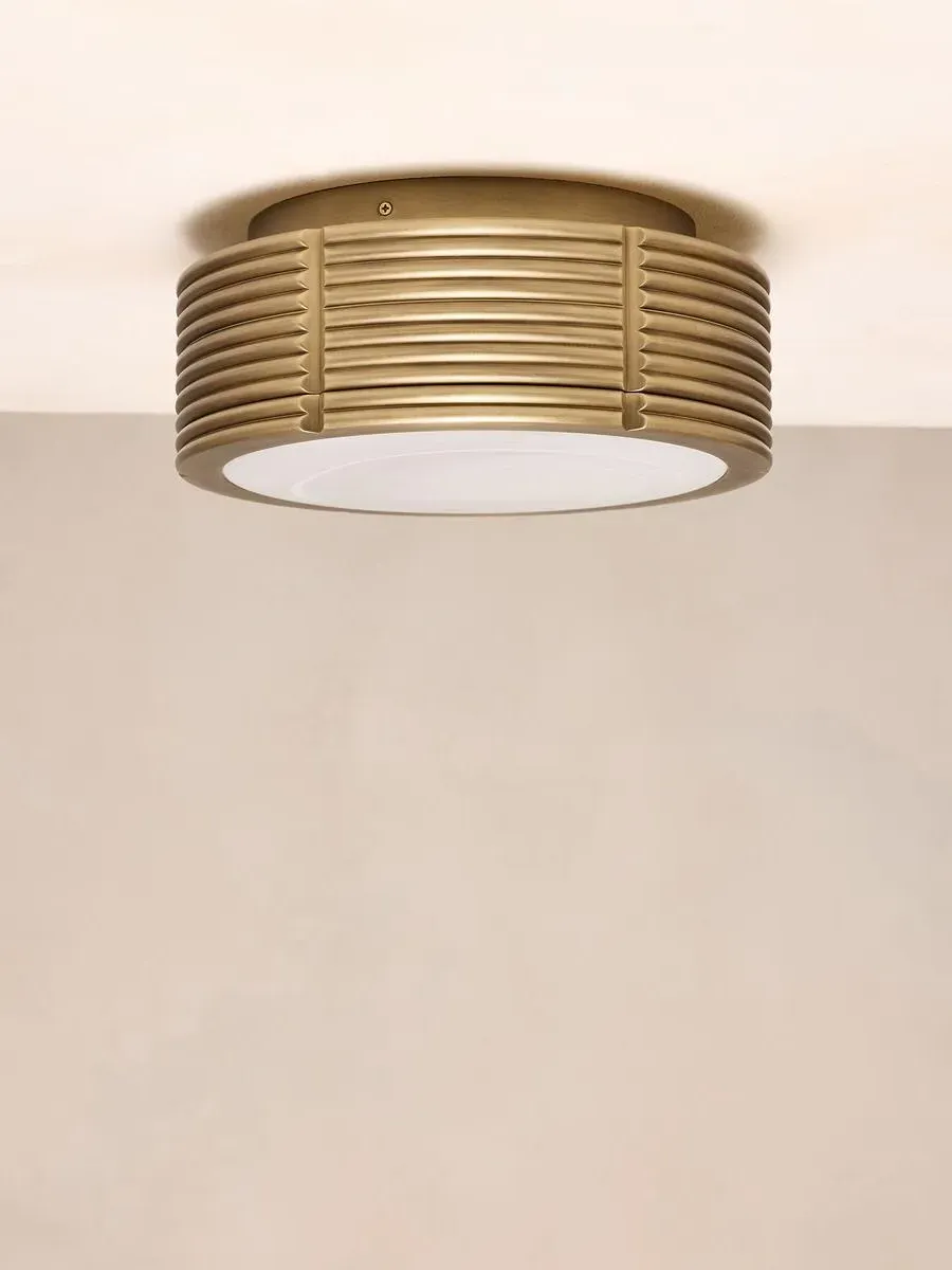 Caetana IP44 Flush Light - Brass, Glass by Soho Home