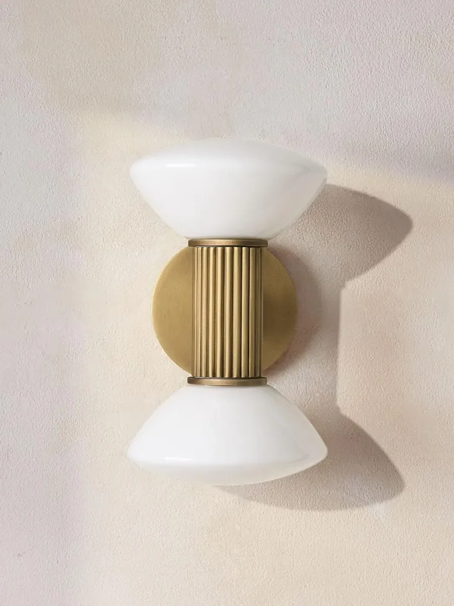 Calabria IP44 Wall Light - White, Brass by Soho Home