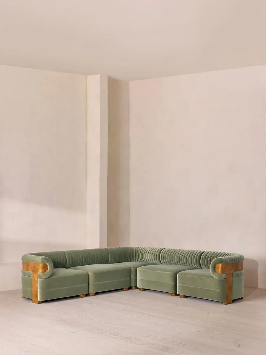 Caleb Modular Corner Sofa - Seafoam, Cotton Velvet product