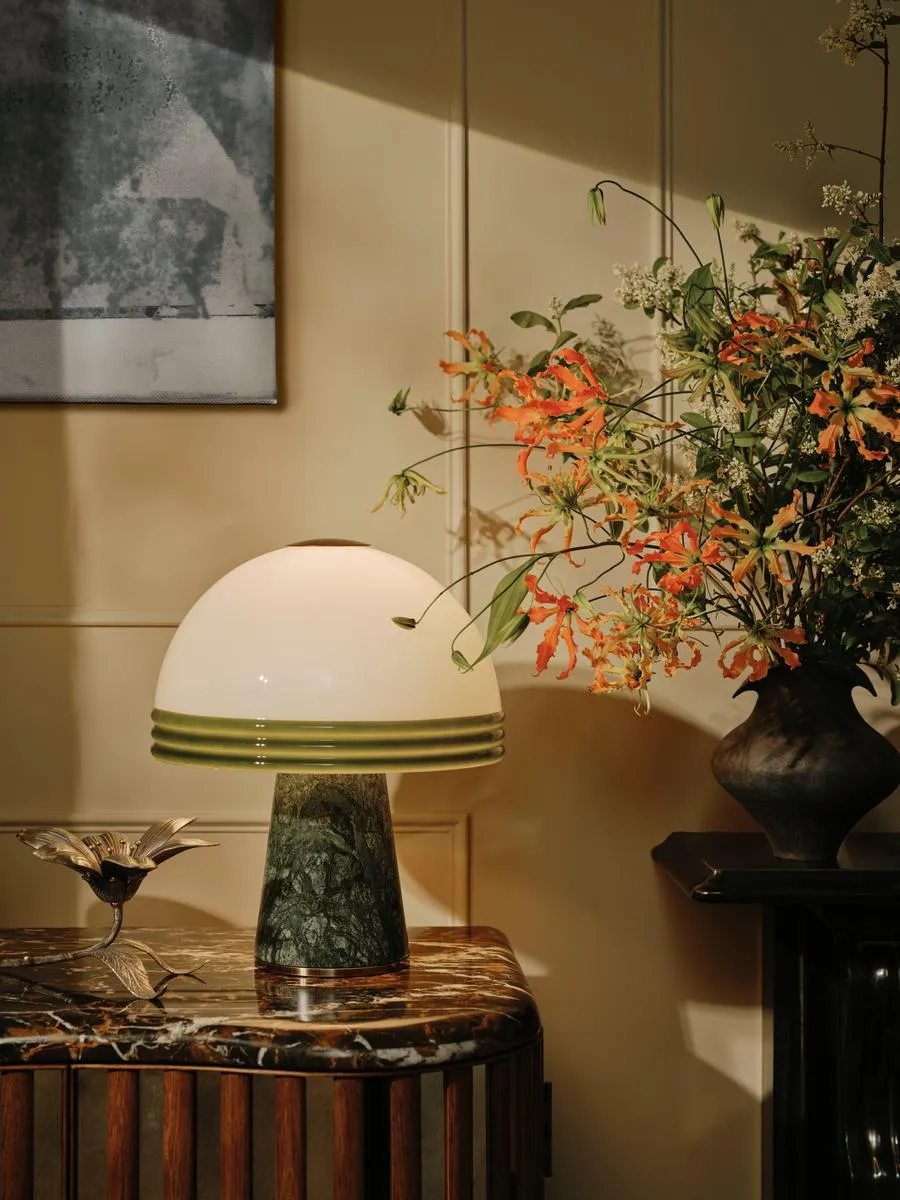 Cassie Table Lamp - Green, Marble product