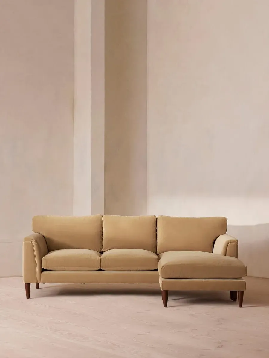 Reya Chaise-end Sofa - Camel, Velvet product